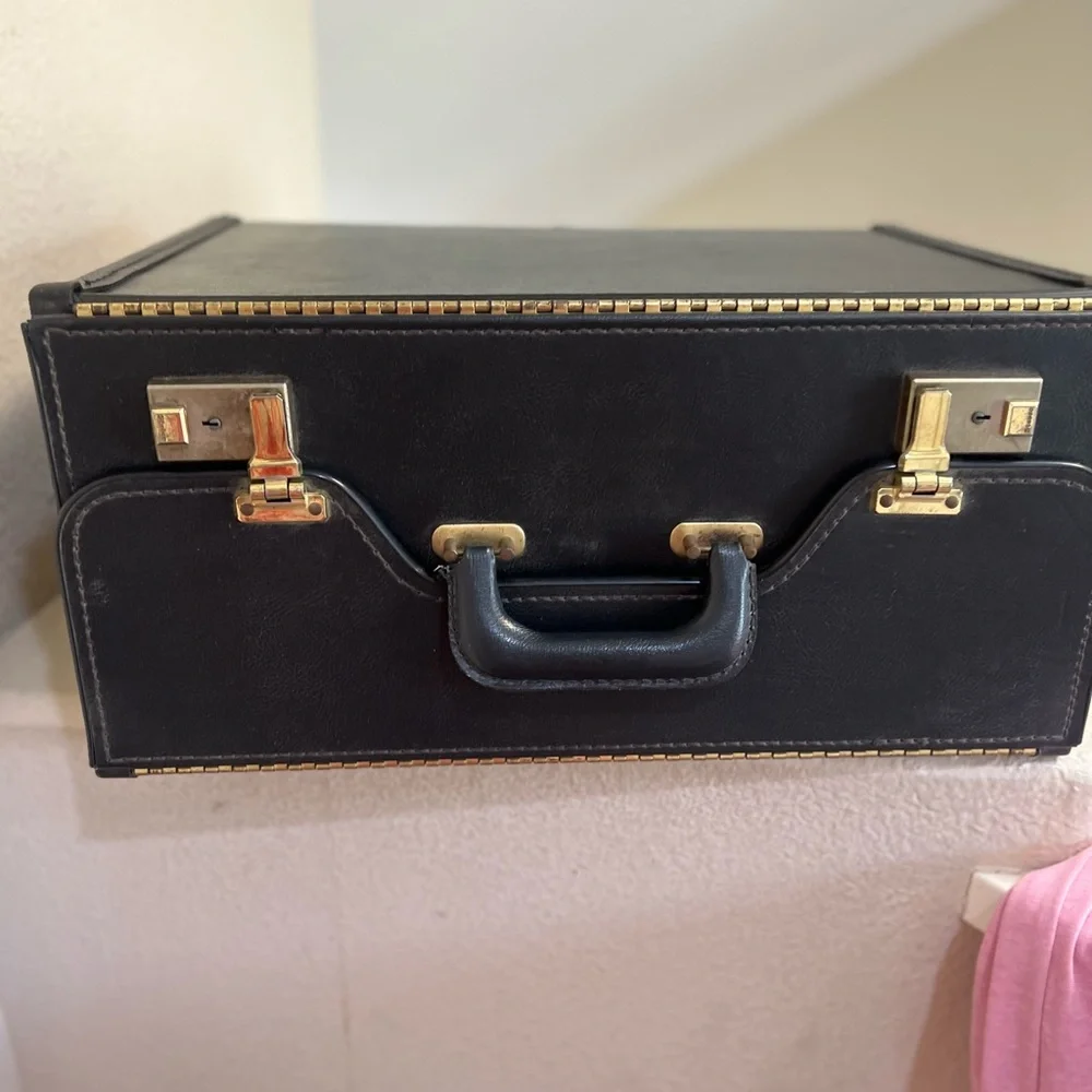 Vintage Stebco Pilot Flight Case Black Heavy Vinyl Coated Briefcase Made In USA